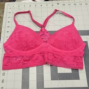 Lace racer back pink bralette. VS. size XS.